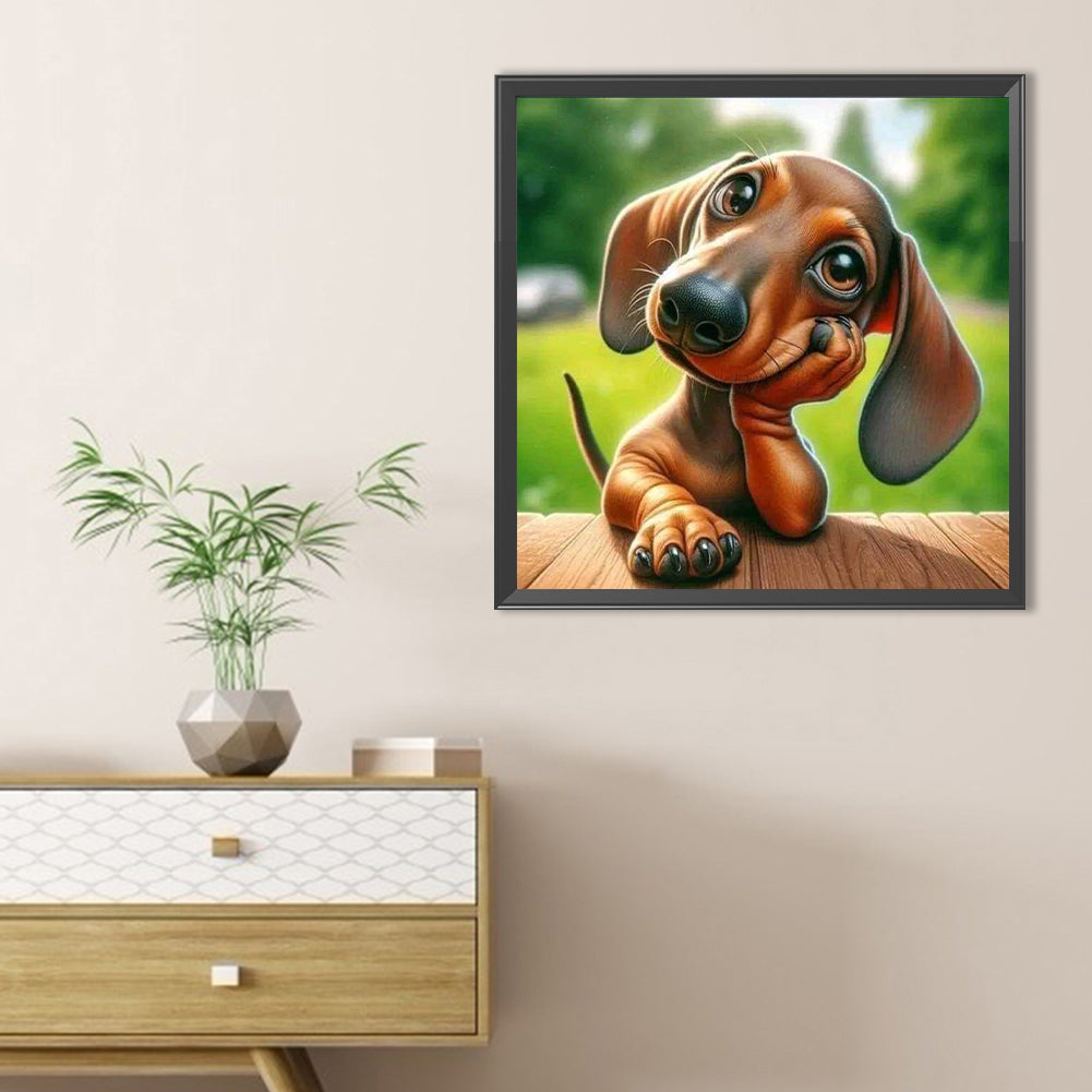 Dachshund - Full Round Drill Diamond Painting 40*40CM