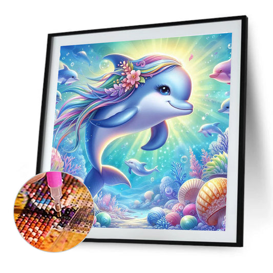 Dolphin - Full Round Drill Diamond Painting 40*40CM