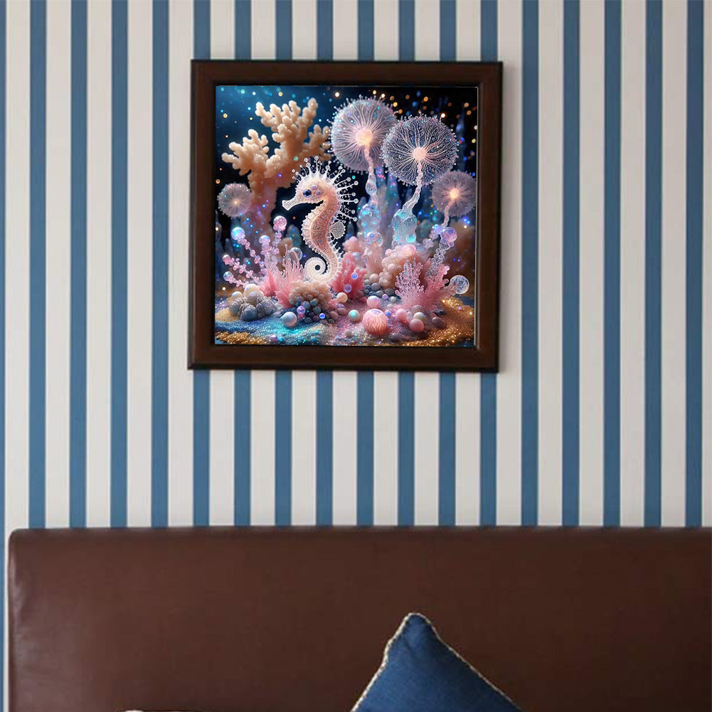 Seahorse Seaweed Ocean - Full Round Drill Diamond Painting 40*40CM