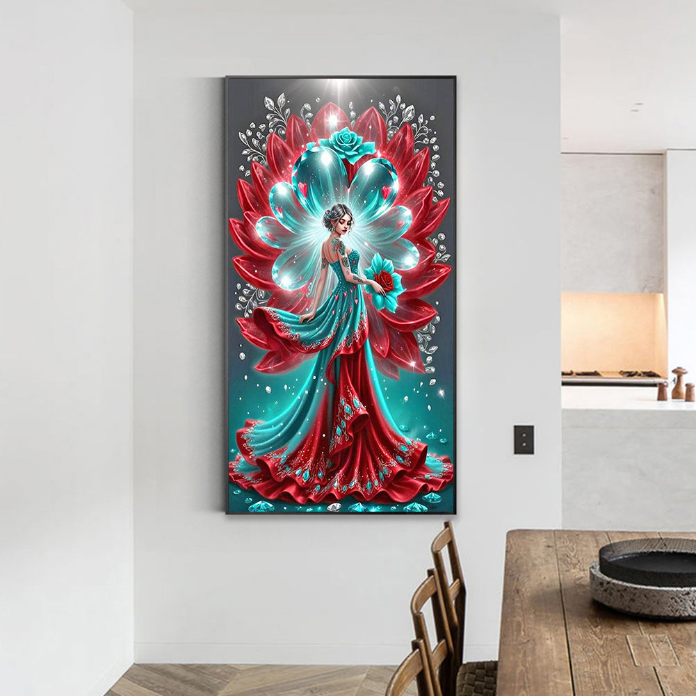 Flower Lady - Full Round Drill Diamond Painting 40*70CM