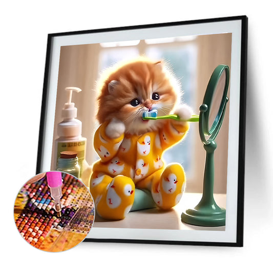 Cute Cat - Full Round Drill Diamond Painting 30*30CM