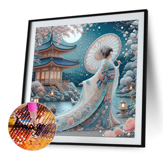 Japanese Geisha Beauty - Full Round Drill Diamond Painting 40*40CM