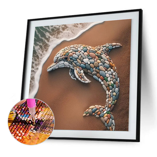Stone Art Dolphin - Full Round Drill Diamond Painting 30*30CM