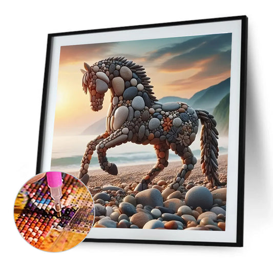 Stone Art Horse - Full Round Drill Diamond Painting 30*30CM