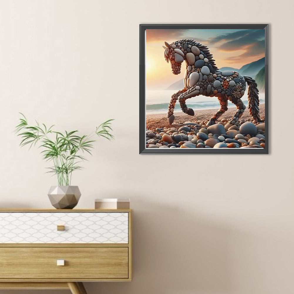 Stone Art Horse - Full Round Drill Diamond Painting 30*30CM