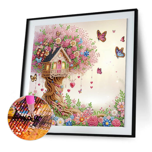 Flowers In The Woods - Special Shaped Drill Diamond Painting 30*30CM