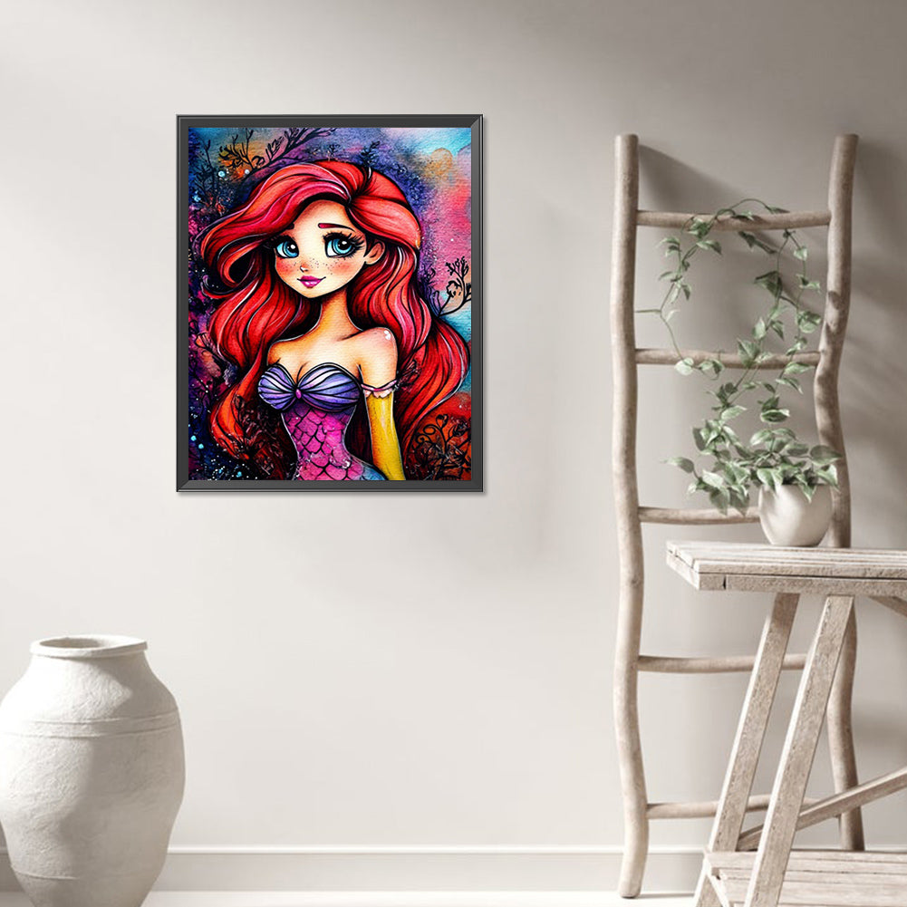 Mermaid Girl - Full AB Round Drill Diamond Painting 40*50CM