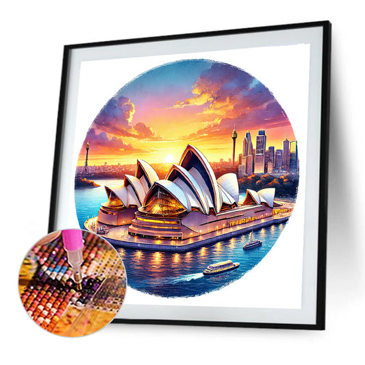 Sydney Opera House - Full Round Drill Diamond Painting 30*30CM