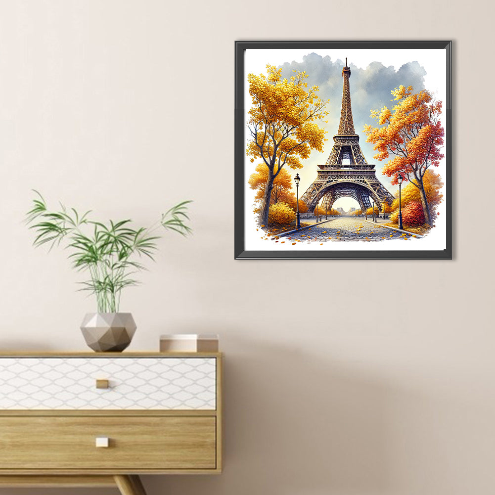 Eiffel Tower - Full Round Drill Diamond Painting 30*30CM