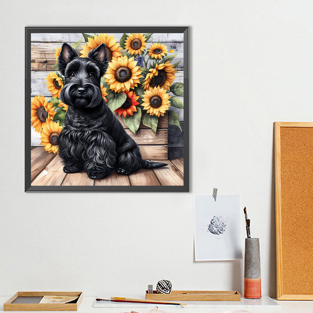 Schnauzer - Full Round Drill Diamond Painting 40*40CM