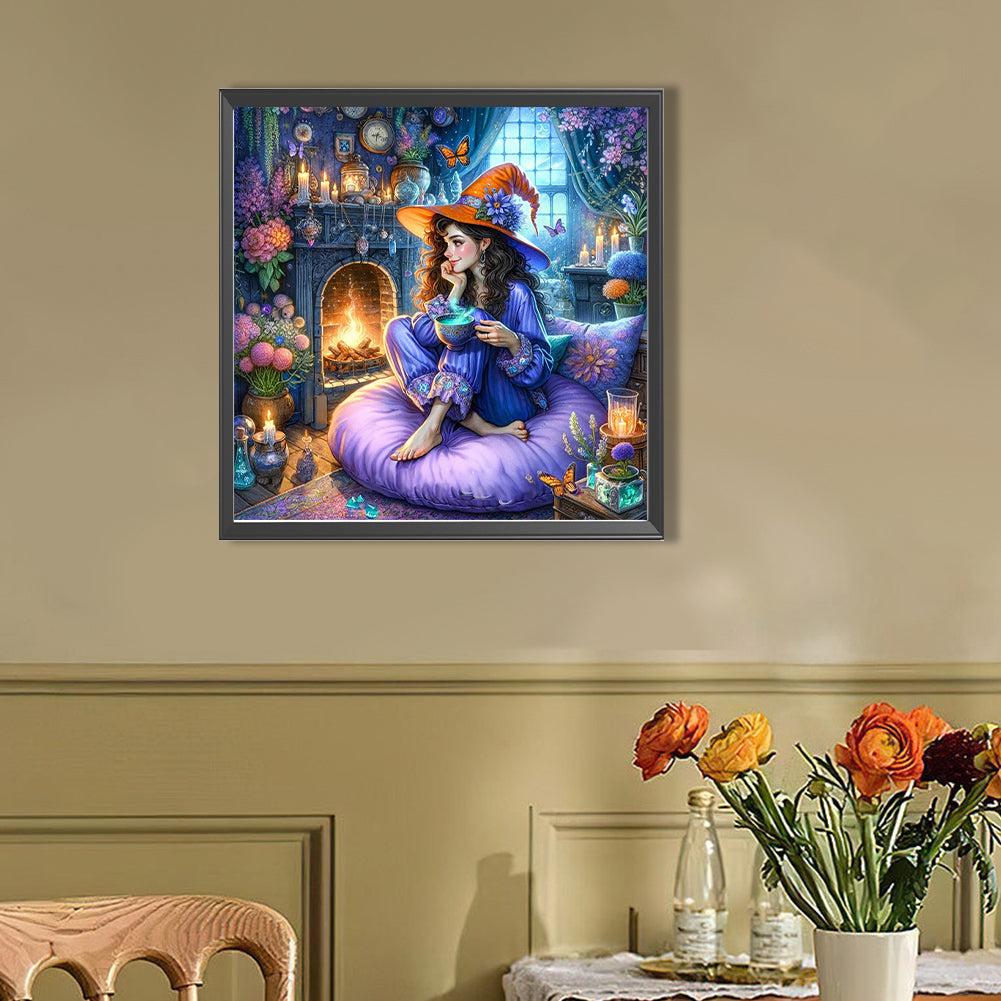 Witch Of Leisure Time - Full AB Round Drill Diamond Painting 40*40CM