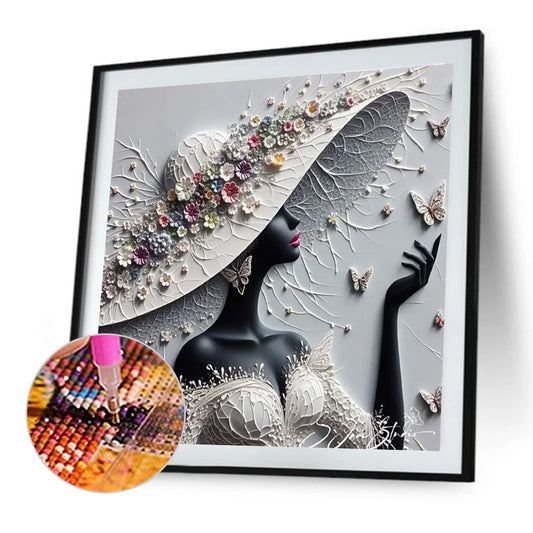 Elegant Lady - Full Round Drill Diamond Painting 30*30CM