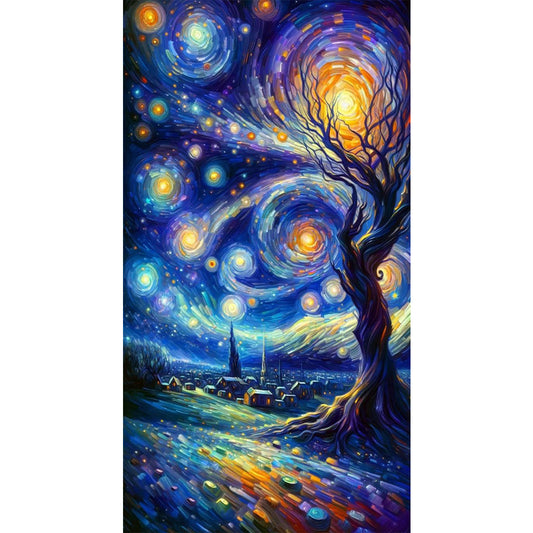 Starry Sky Scenery - Full Round Drill Diamond Painting 40*70CM