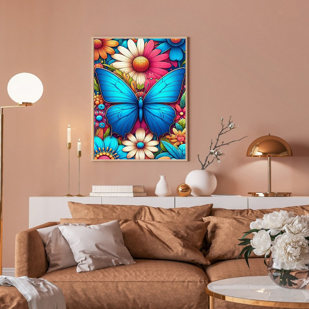 Daisy Butterfly - Full Round Drill Diamond Painting 30*40CM