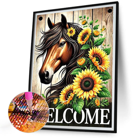 Sunflower Horse - Full Round Drill Diamond Painting 30*40CM