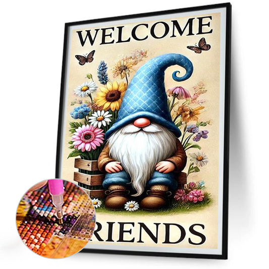 Garden Gnome - Full Round Drill Diamond Painting 30*40CM