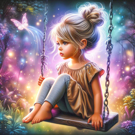 Dream Butterfly Little Girl - Full Square Drill Diamond Painting 40*40CM