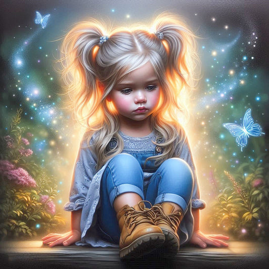Dream Butterfly Little Girl - Full Square Drill Diamond Painting 40*40CM