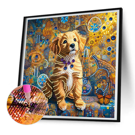 Butterfly Puppy - Special Shaped Drill Diamond Painting 30*30CM