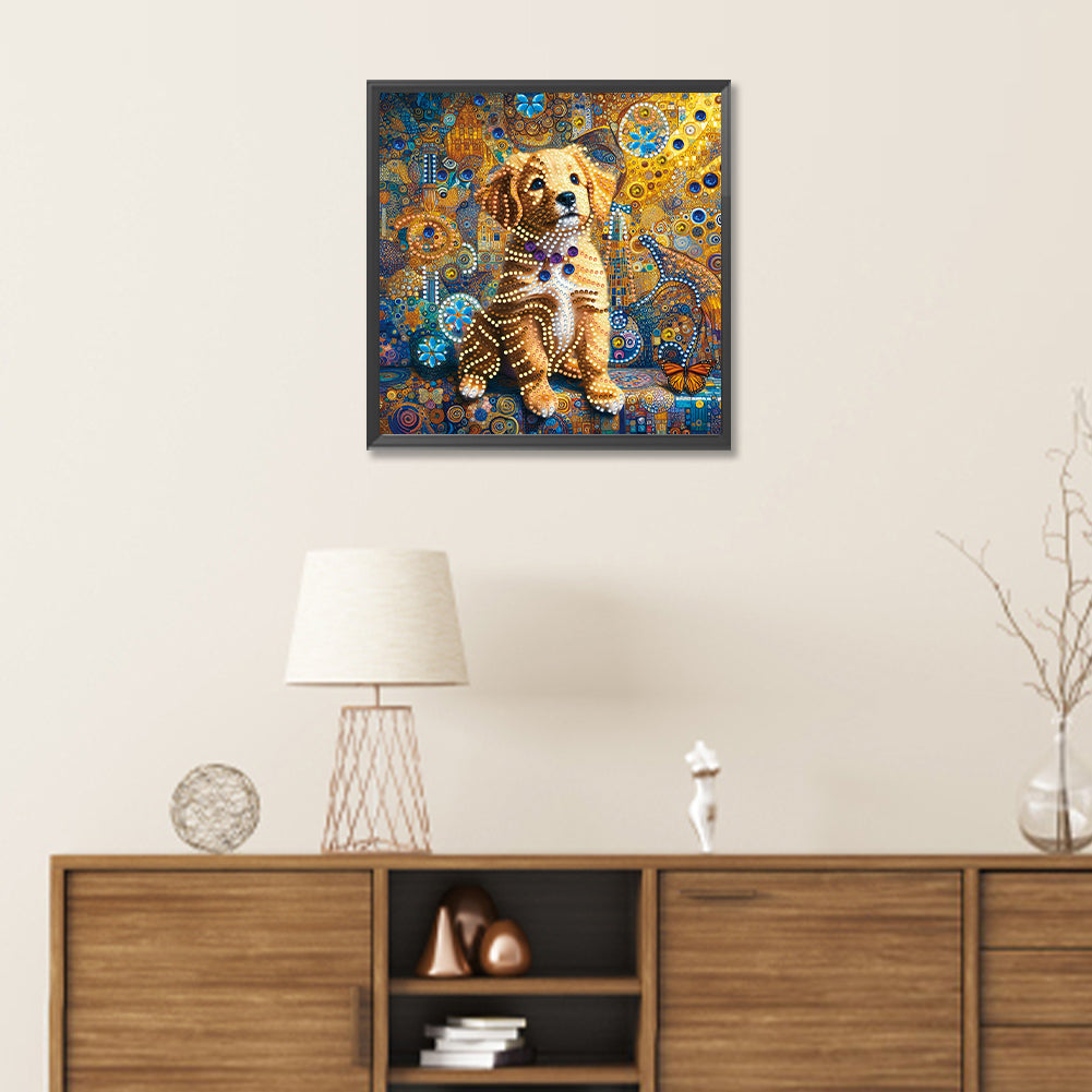 Butterfly Puppy - Special Shaped Drill Diamond Painting 30*30CM