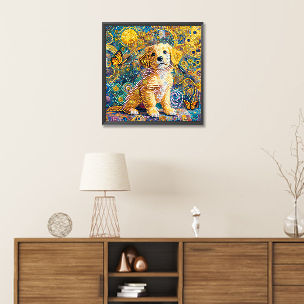 Butterfly Puppy - Special Shaped Drill Diamond Painting 30*30CM