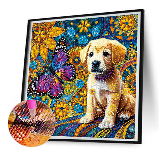 Butterfly Puppy - Special Shaped Drill Diamond Painting 30*30CM
