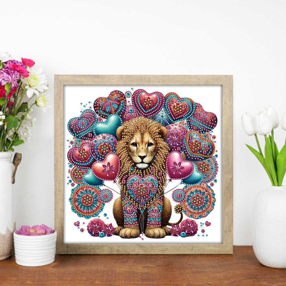 Mandala Pattern Lion - Special Shaped Drill Diamond Painting 30*30CM