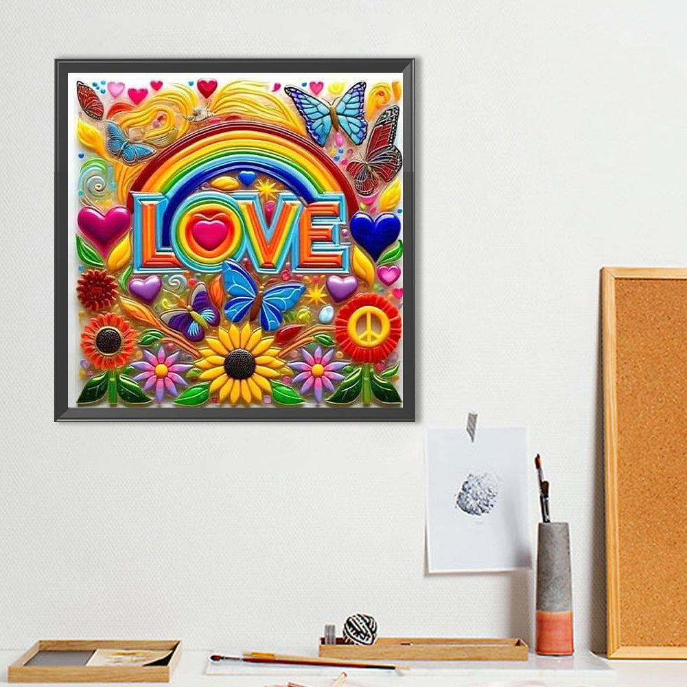 Colorful Love - Full Round Drill Diamond Painting 40*40CM