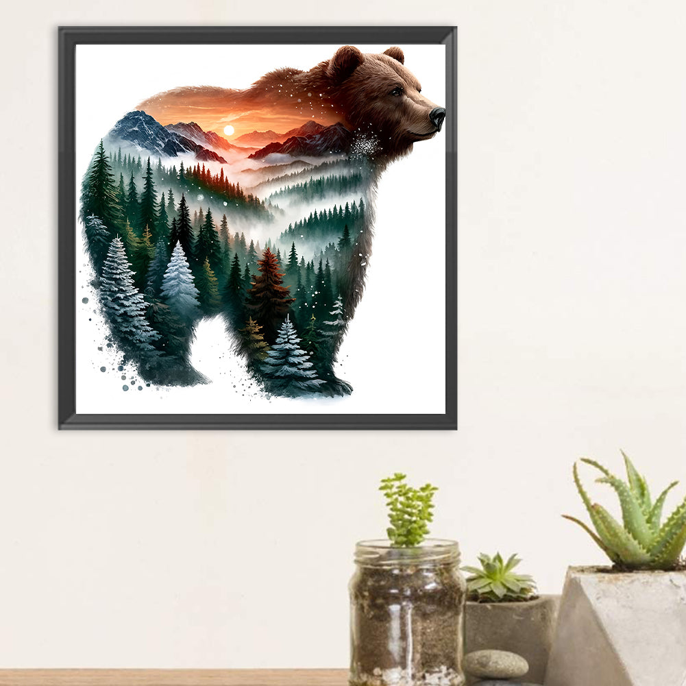 Forest Bear - Full Round Drill Diamond Painting 30*30CM