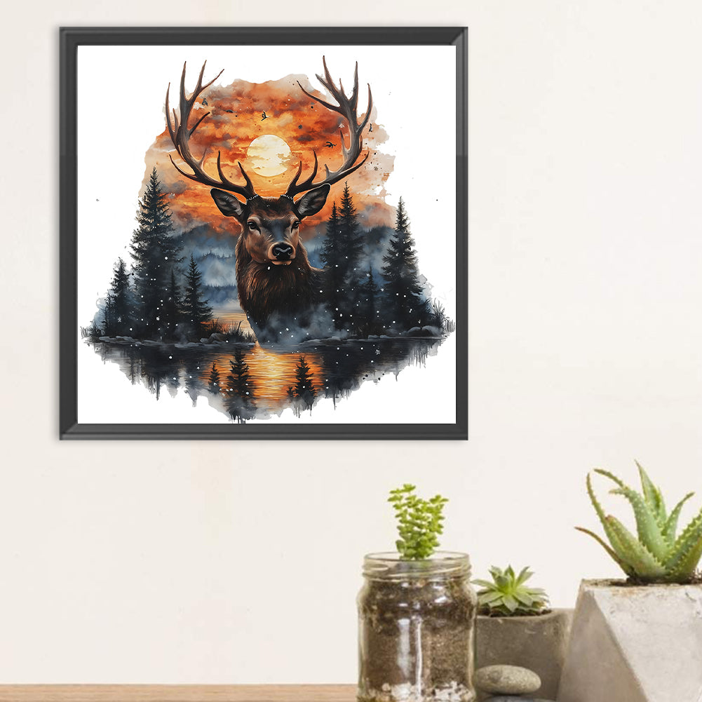 Forest Deer - Full Round Drill Diamond Painting 30*30CM