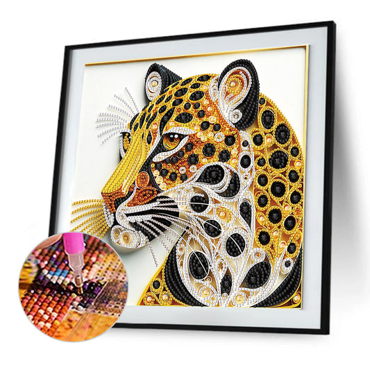 Paper Quilling Leopards - Special Shaped Drill Diamond Painting 30*30CM