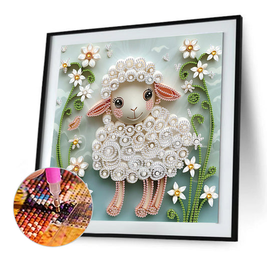 Paper Quilling Sheep - Special Shaped Drill Diamond Painting 30*30CM