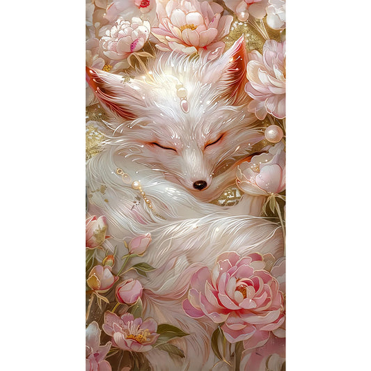 White Foxes - Full Round Drill Diamond Painting 40*70CM