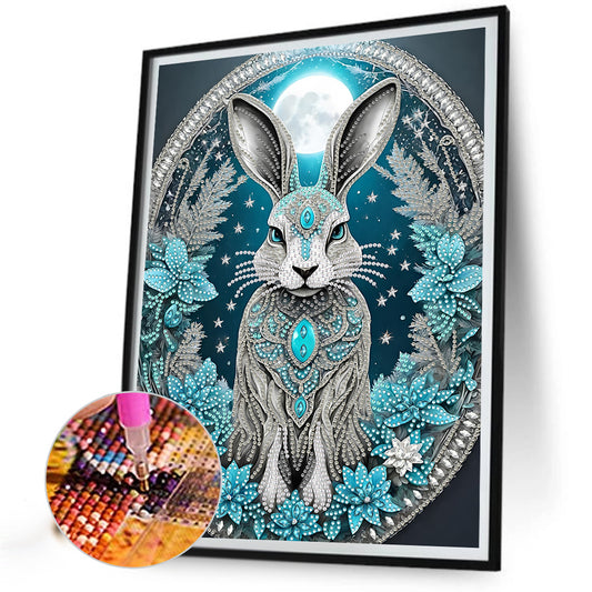 Blue Fantasy Bunny - Special Shaped Drill Diamond Painting 30*40CM