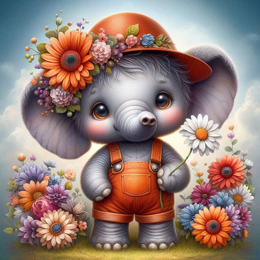 Elephant'S Garden - Full Square Drill Diamond Painting 30*30CM