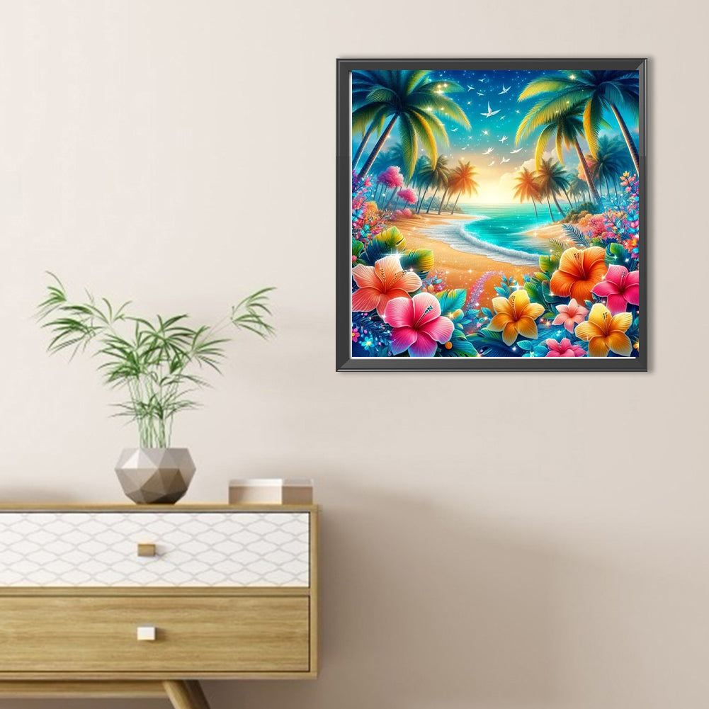 Colorful Beach - Full Round Drill Diamond Painting 30*30CM