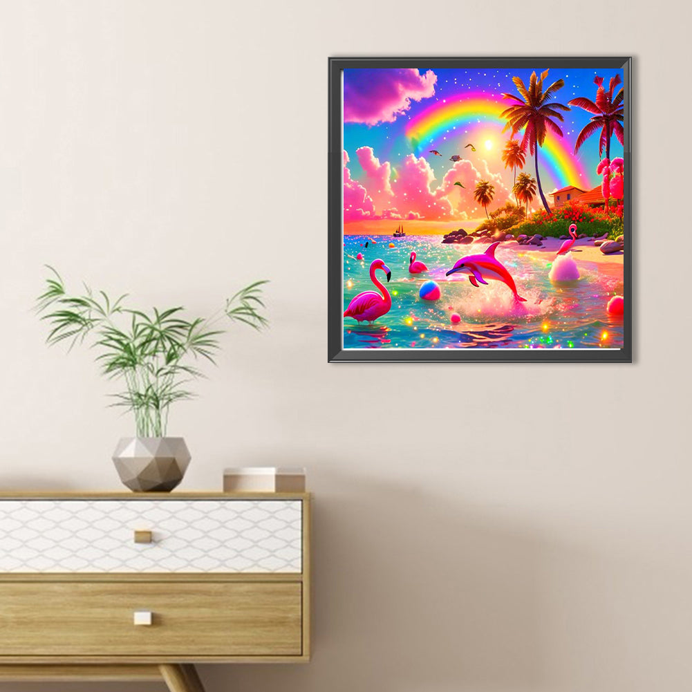 Colorful Beach - Full Round Drill Diamond Painting 30*30CM