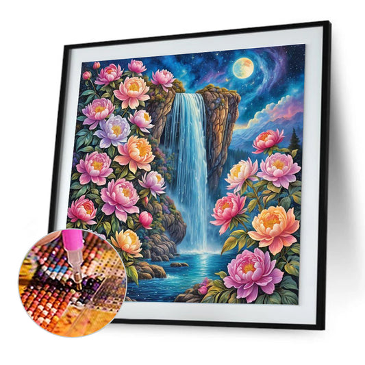 Waterfall Scenery - Full Round Drill Diamond Painting 30*30CM