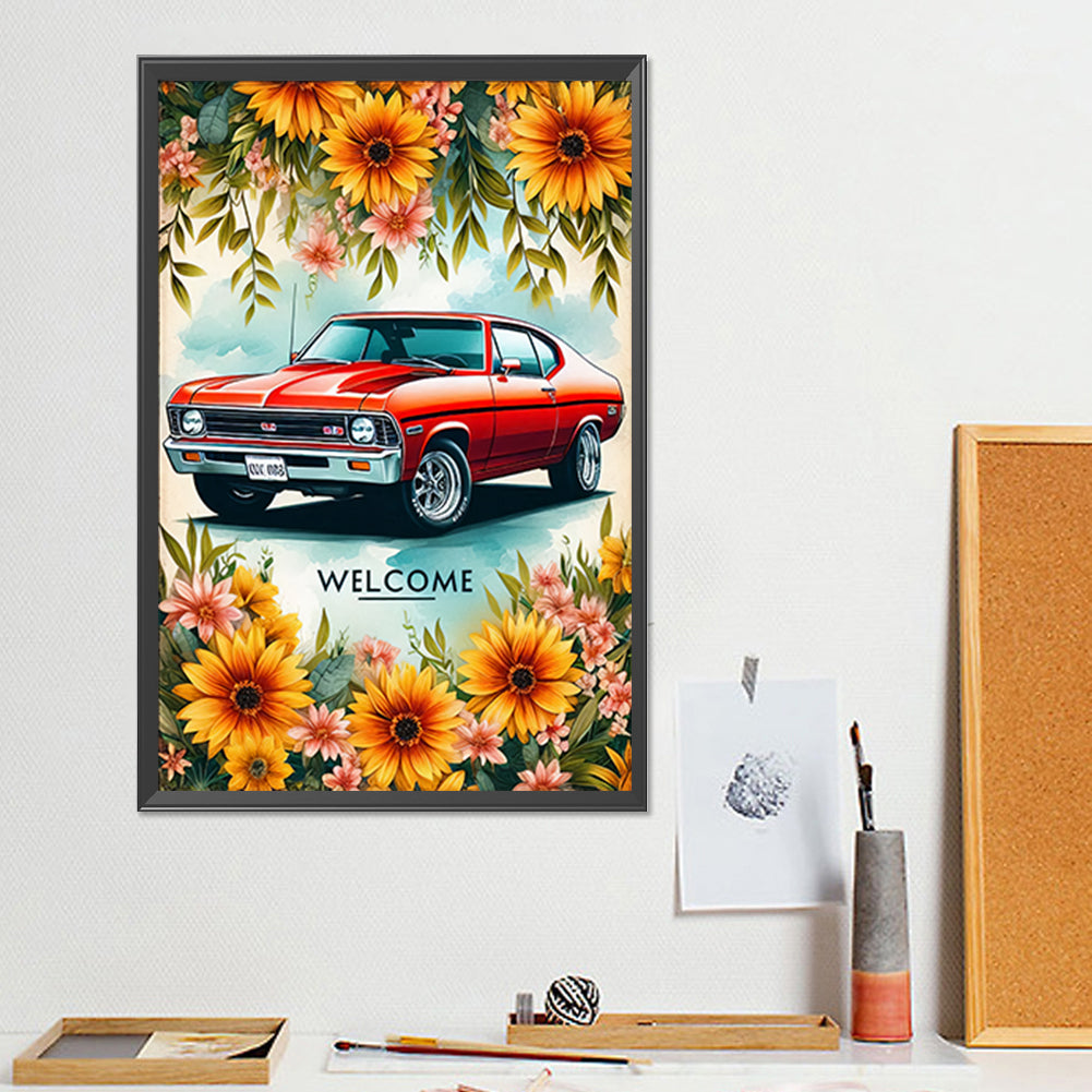 Car - Full Round Drill Diamond Painting 30*45CM