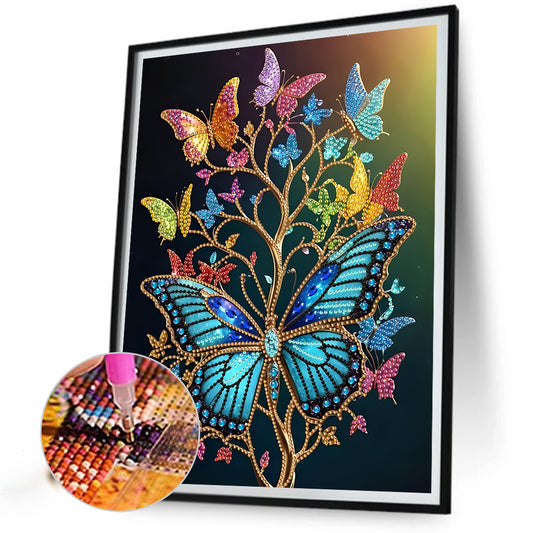 Dream Butterfly Tree - Special Shaped Drill Diamond Painting 30*40CM