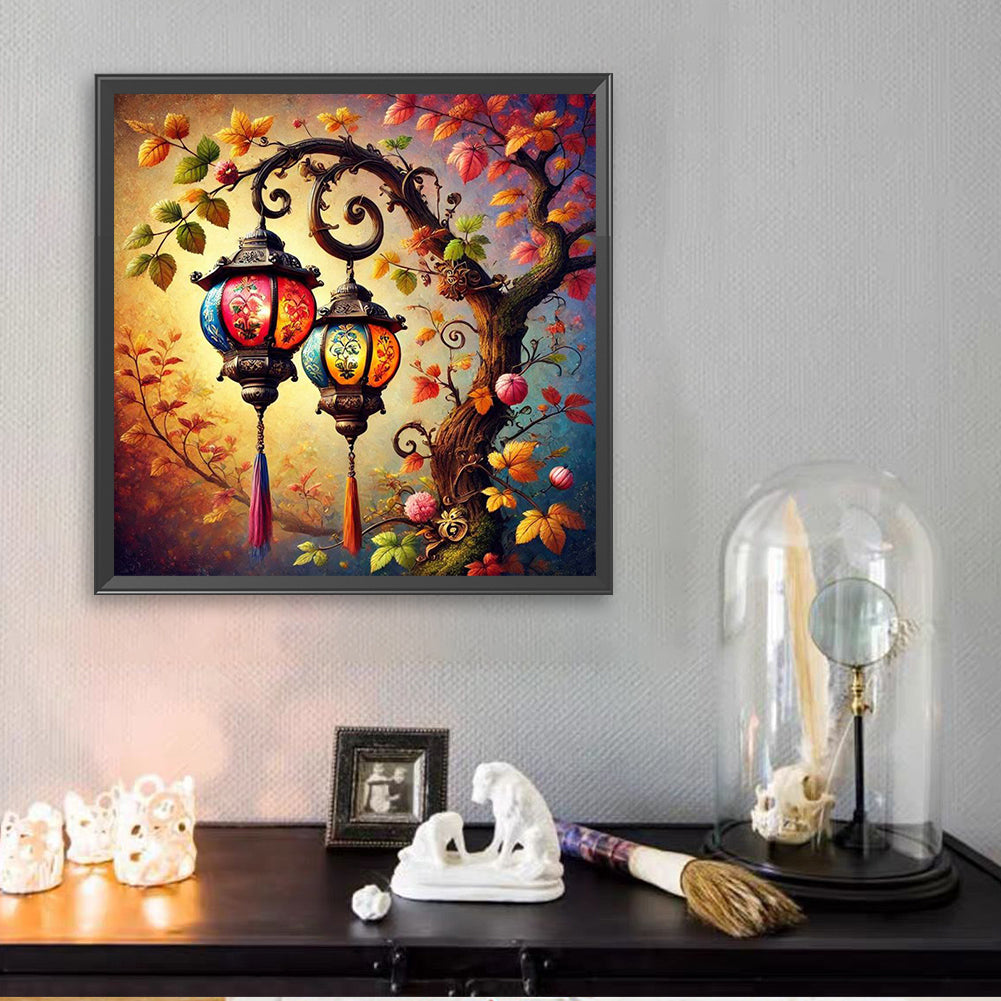 Red Lantern On The Tree - Full Square Drill Diamond Painting 30*30CM
