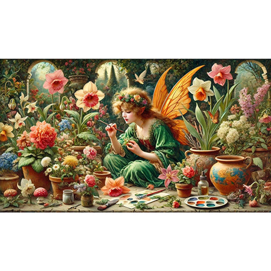 Flower Fairy - Full Square Drill Diamond Painting 70*40CM