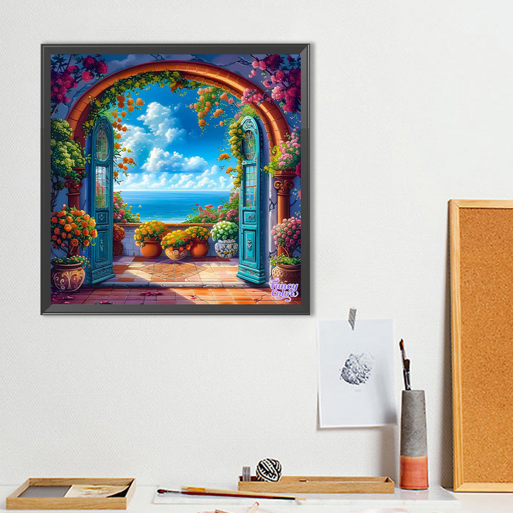 Window View - Full Round Drill Diamond Painting 40*40CM