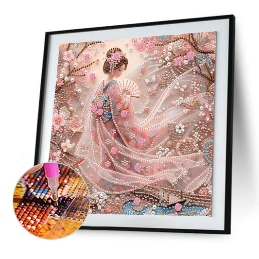 Japanese Geisha Beauty - Special Shaped Drill Diamond Painting 30*30CM
