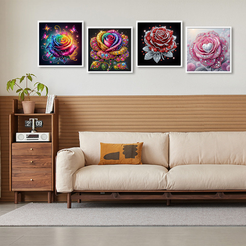 Rose - Special Shaped Drill Diamond Painting 30*30CM