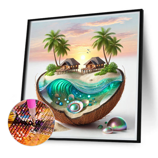 Coconut Beach - Full Round Drill Diamond Painting 40*40CM