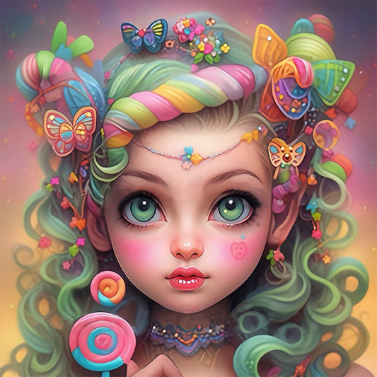 Candy Girl - Full AB Round Drill Diamond Painting 40*40CM