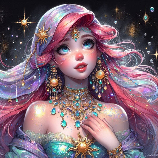 Exotic Red-Haired Girl - Full AB Round Drill Diamond Painting 40*40CM