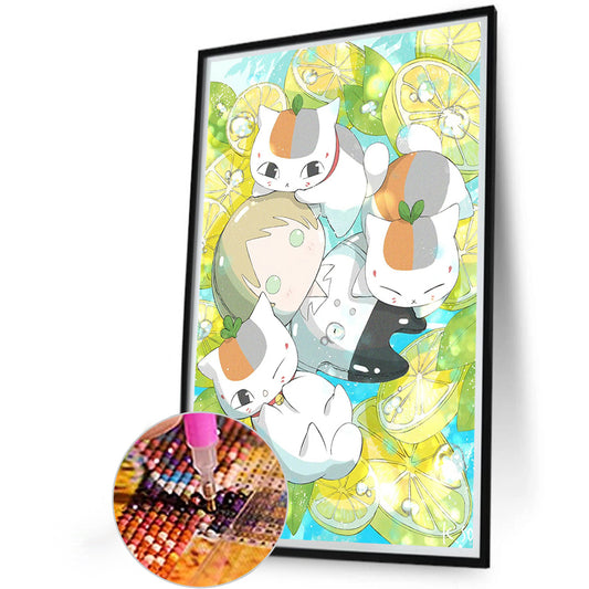 Natsume And Three Cat Teachers - Full Round Drill Diamond Painting 40*60CM