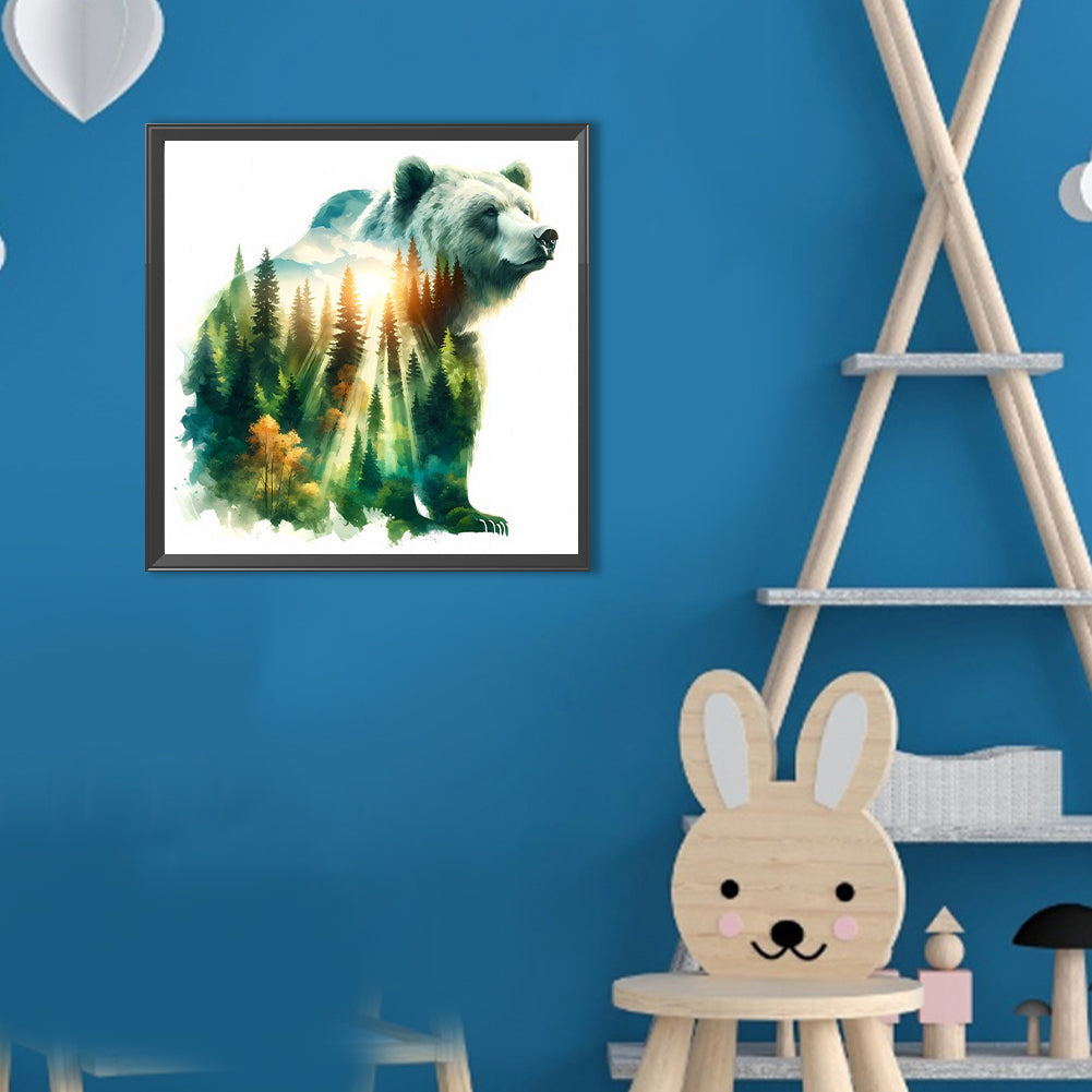 Forest Bear - Full Round Drill Diamond Painting 30*30CM